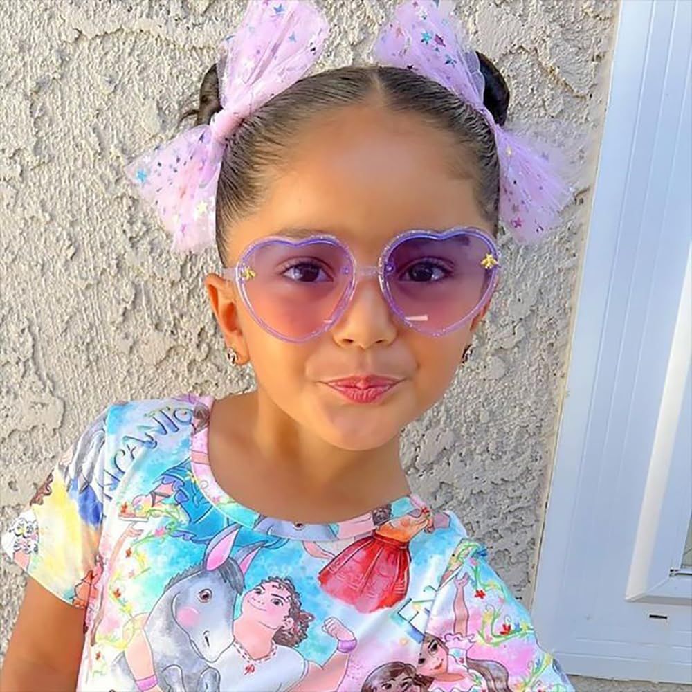 Kids Heart shaped Sunglasses Cute Bee Frame Age 3-10 UV400 Protection Fashion view 3