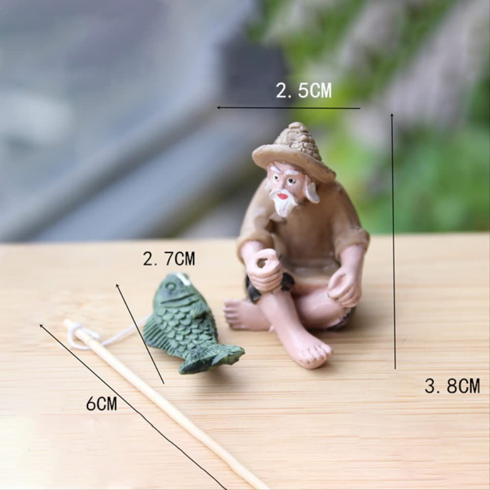Fishing Old Man Resin Figure Statue Sitting Garden Ornament Outdoor Garden view 2