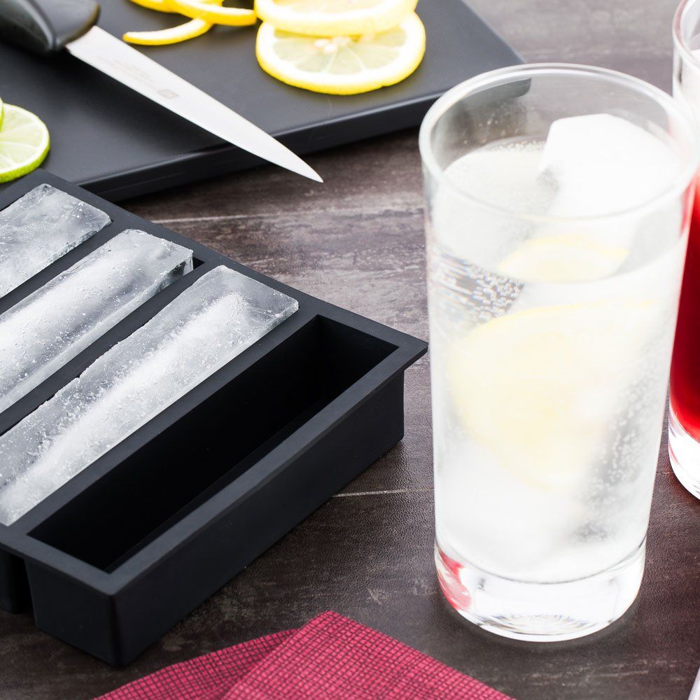 Silicone Ice Cube Tray Silicone 4-grid Thick Ice Stick Tray with Lid for view 3