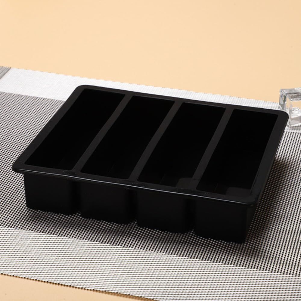 Silicone Ice Cube Tray Silicone 4-grid Thick Ice Stick Tray with Lid for view 4