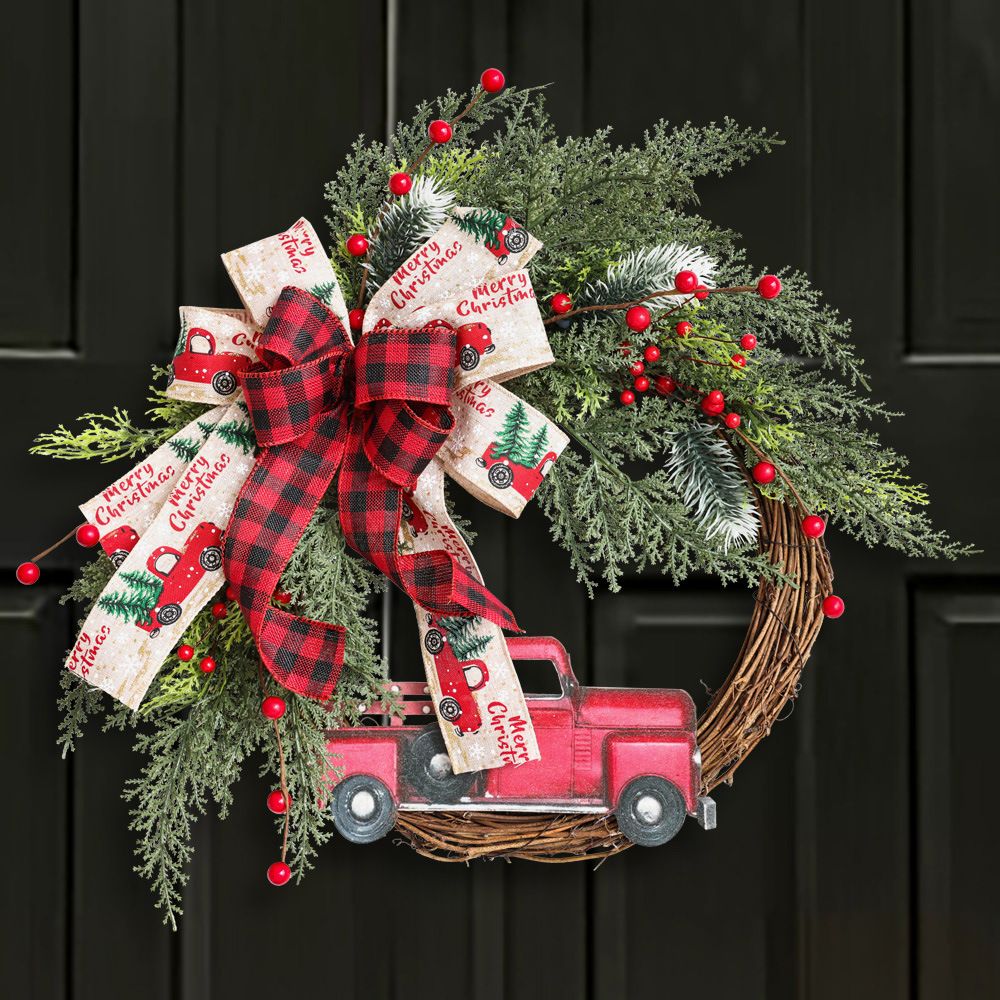 Christmas Wreaths Decorations，Christmas Wreaths for Front Door， Christmas view 2