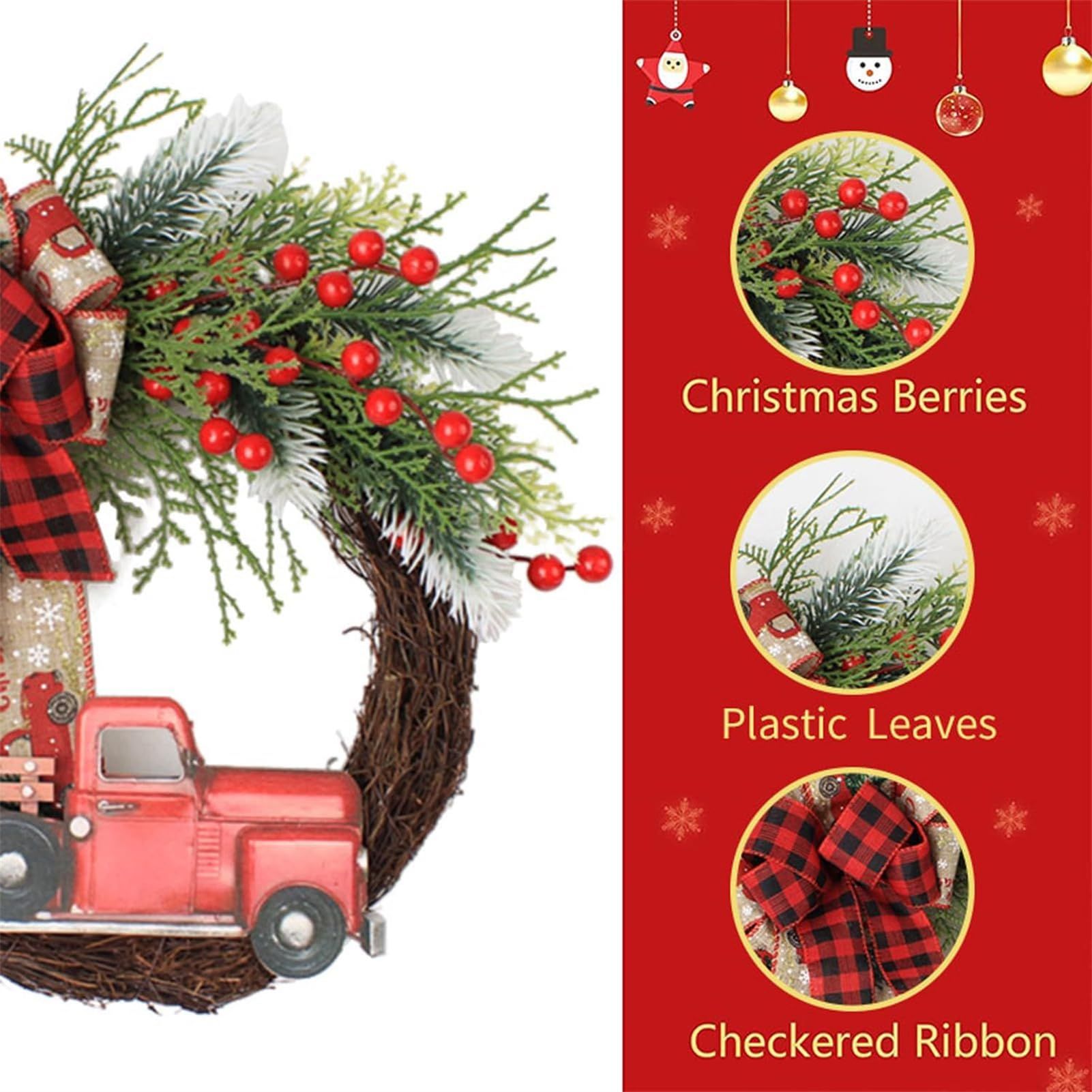 Christmas Wreaths Decorations，Christmas Wreaths for Front Door， Christmas view 4
