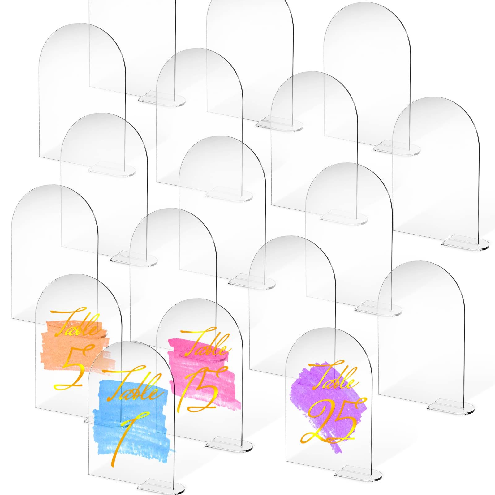 20pcs Transparent arched acrylic logo with bracket — image 1