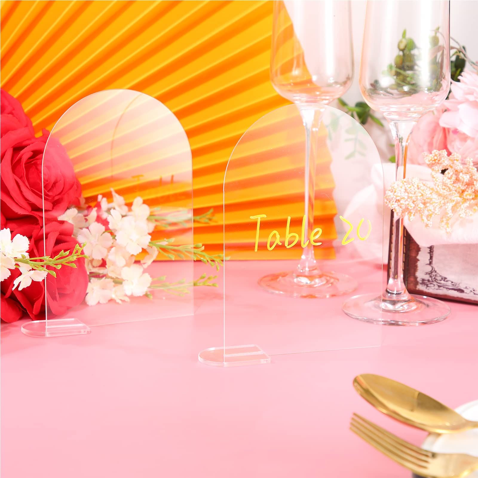 20pcs Transparent arched acrylic logo with bracket view 4