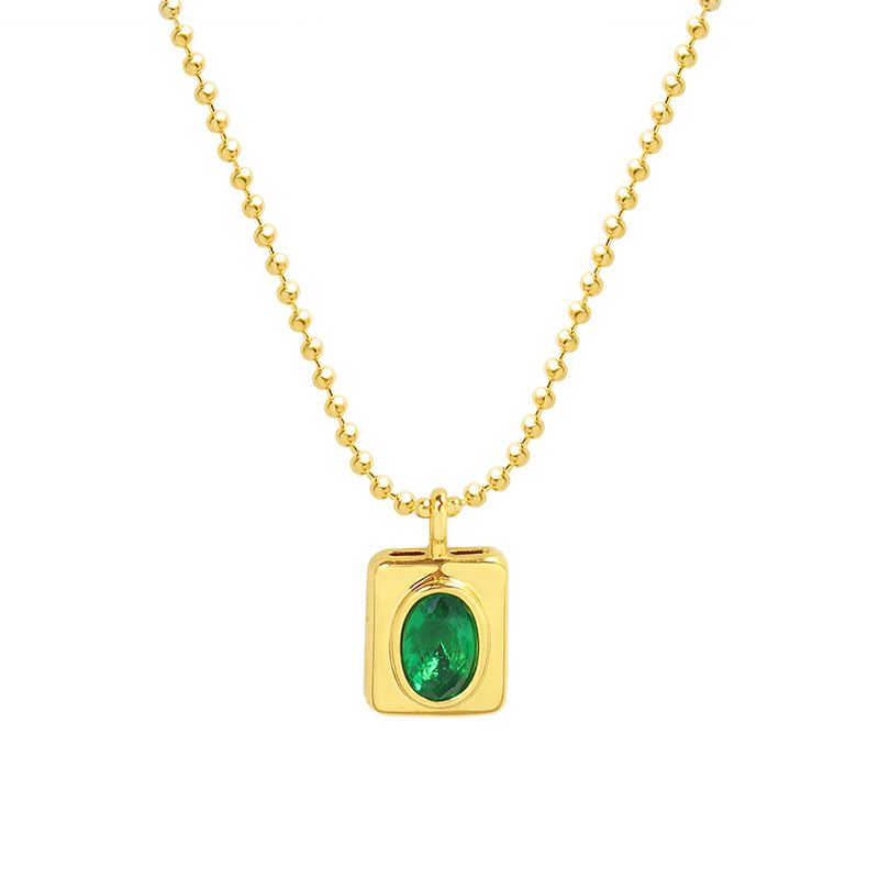 Palace style autumn and winter new oval Hao Shi copper pendant necklace