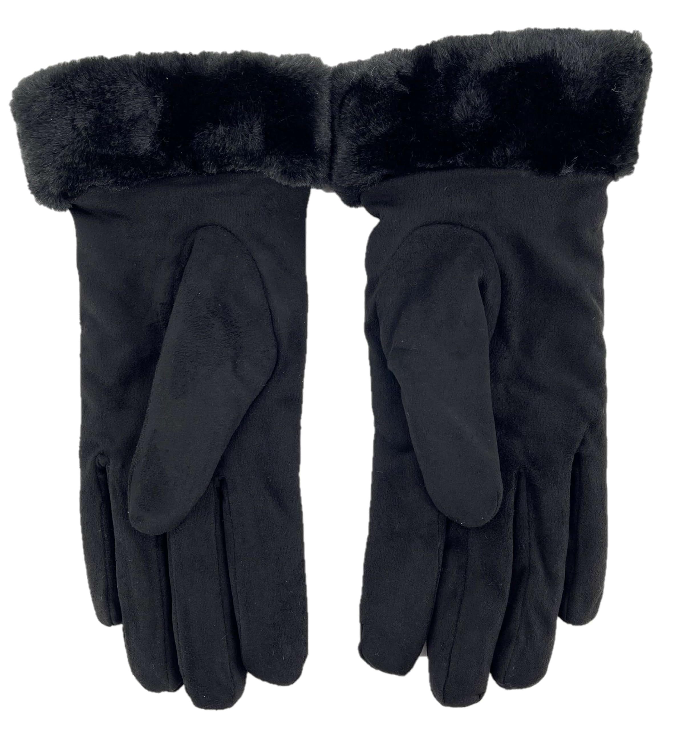 Ladies' winter outdoor velvet thick cashmere gloves view 2