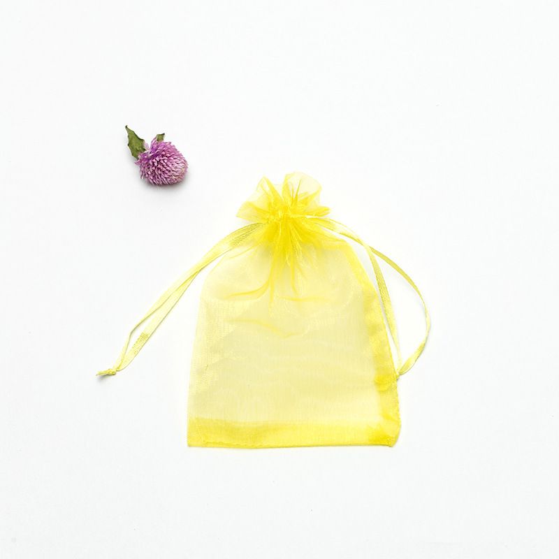 50pcs Yarn bag, organza candy bouquet bag, plain color gift bag, drawstring view 4