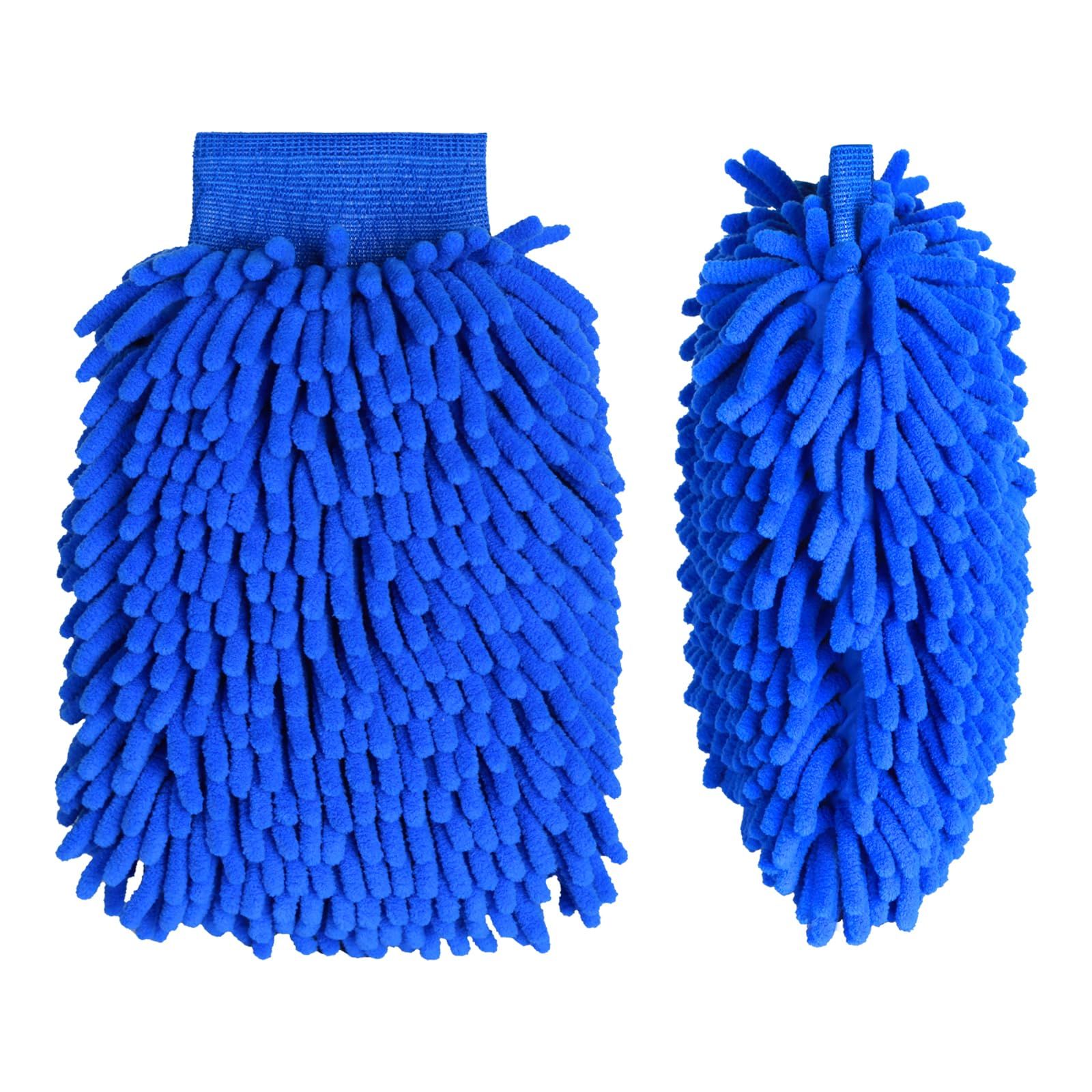 2 Pcs Car Wash Mitt Car Wash Gloves Coral Plush Special Cloth for Cars Wiping — image 1