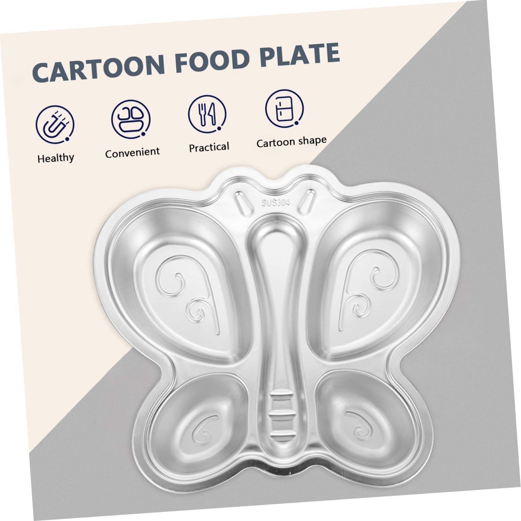 1pc Grid Plate Food Divided Plate Food Storage Plate Food Serving Plate view 4