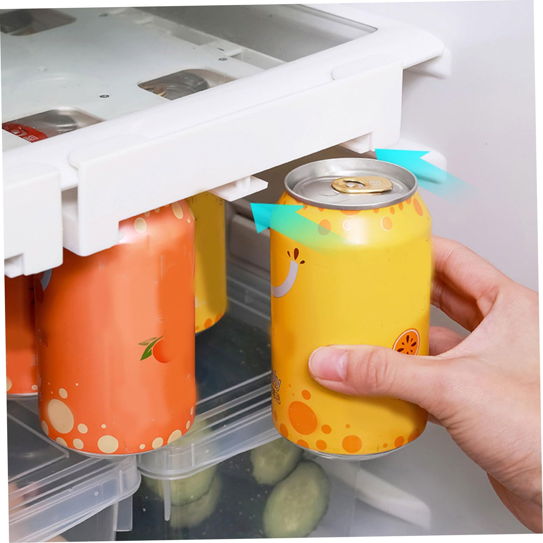 Can Dispenser Refrigerator Drink Storage Shelf Fridge Hanging Can Holder can view 3