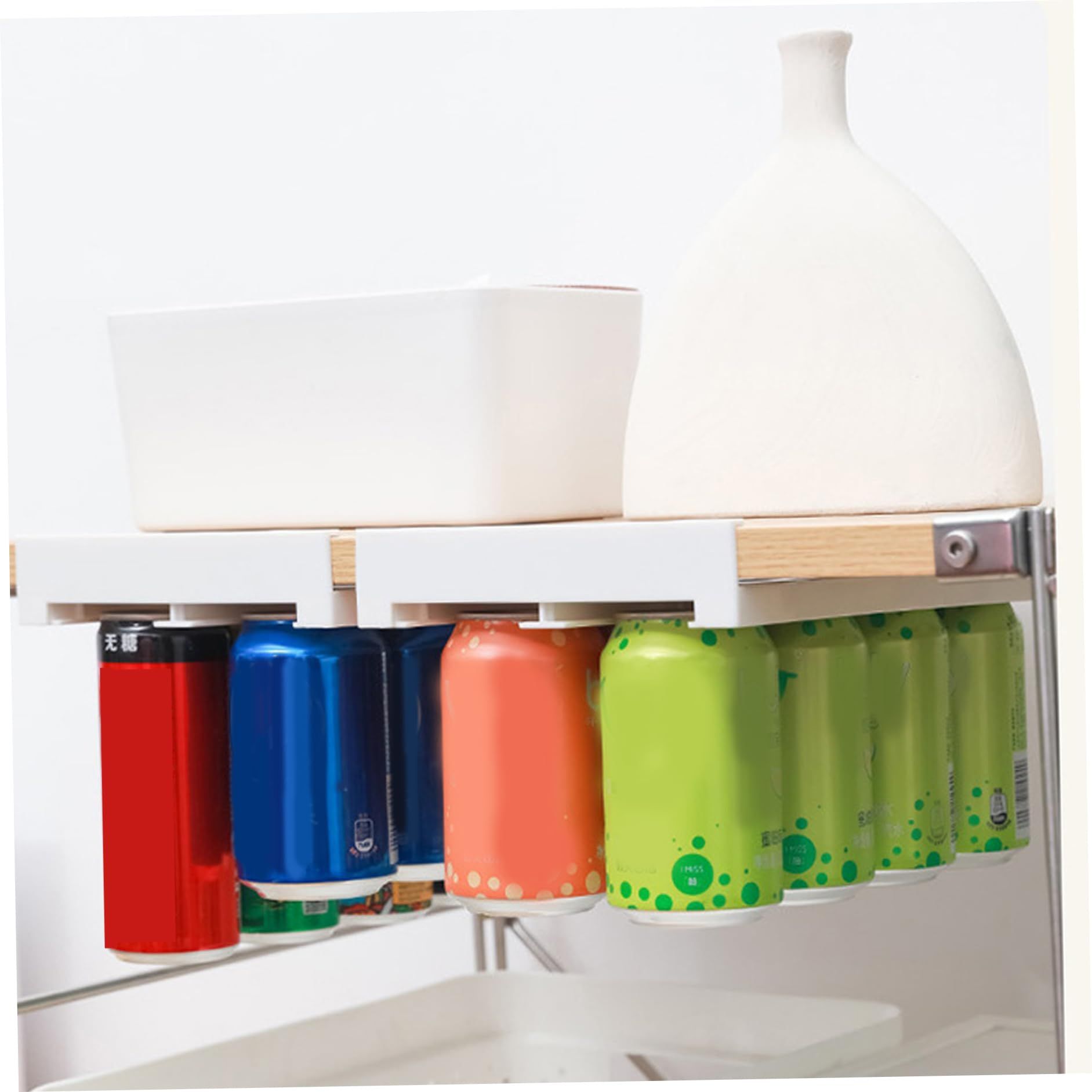 Can Dispenser Refrigerator Drink Storage Shelf Fridge Hanging Can Holder can view 5