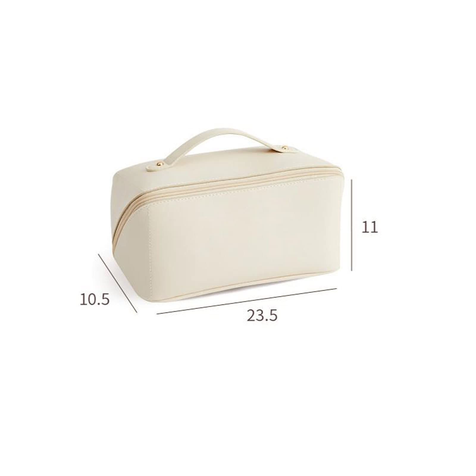 Cosmetic Bags， Large Leather Travel Cosmetic Bag for Women Cosmetic Organizer view 3