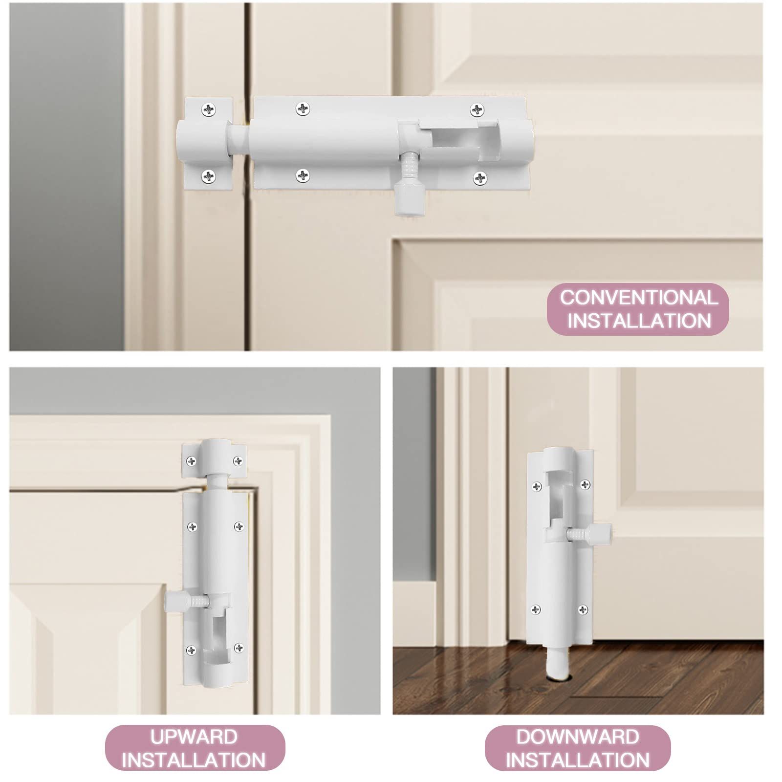 Aluminum Alloy Slide Door Latch Lock Heavy Duty Gate Sliding Bolt Latch Lock view 5