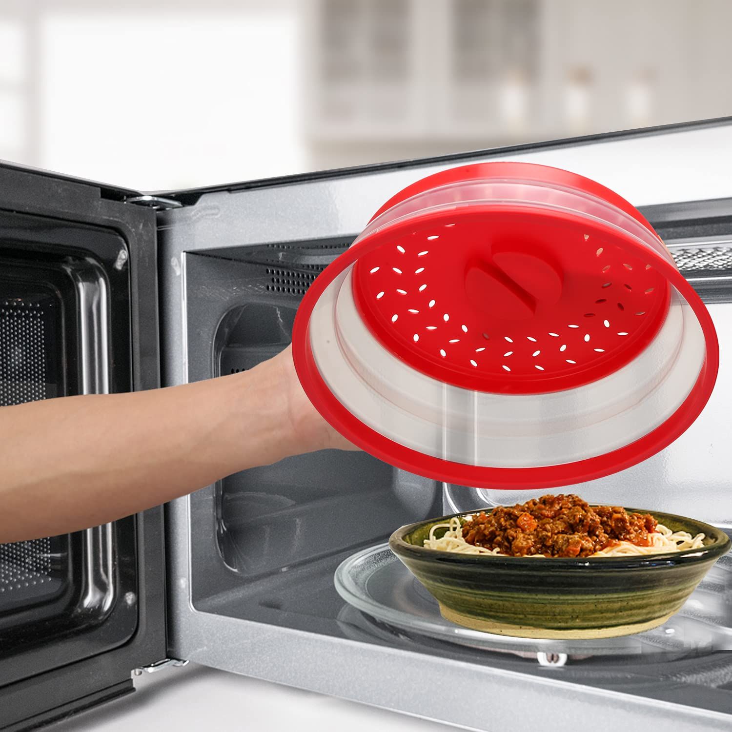 BPA Free Collapsible Microwave Cover for Food Microwave Splatter Cover Food view 5