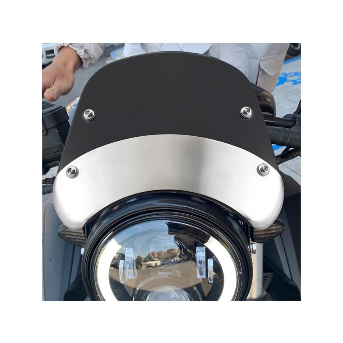 motorcycle windshield deflector view 4