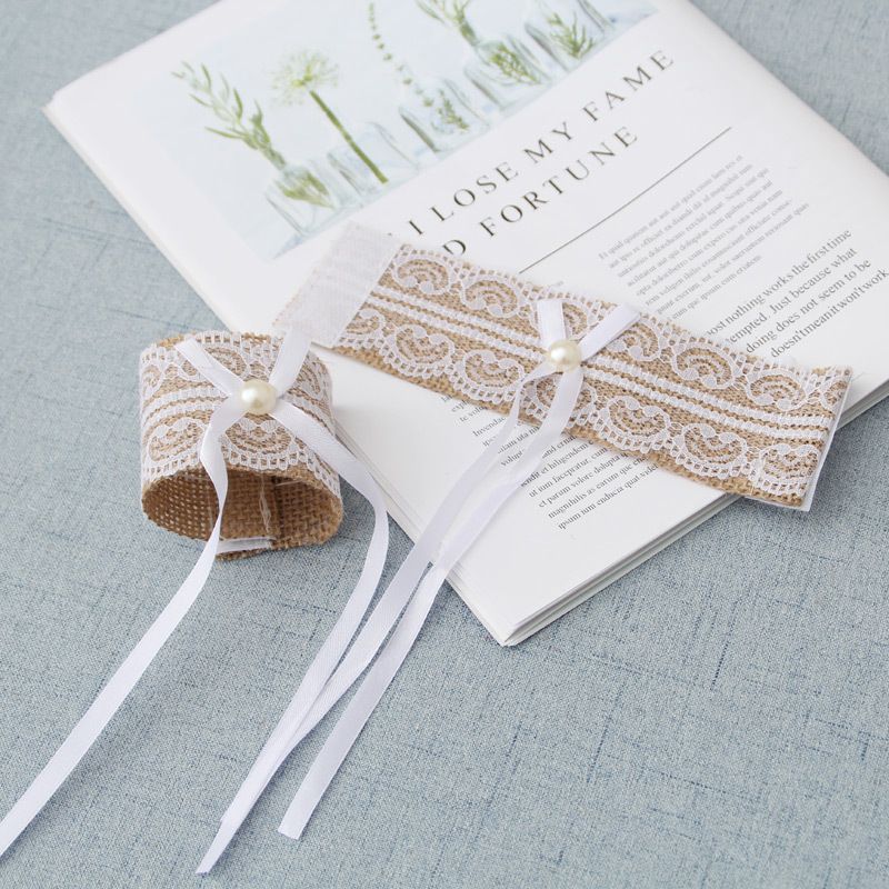 2pcs Set Lace Napkin Ring Buckle Wedding Table Chair Buckle Napkin Ring for view 2