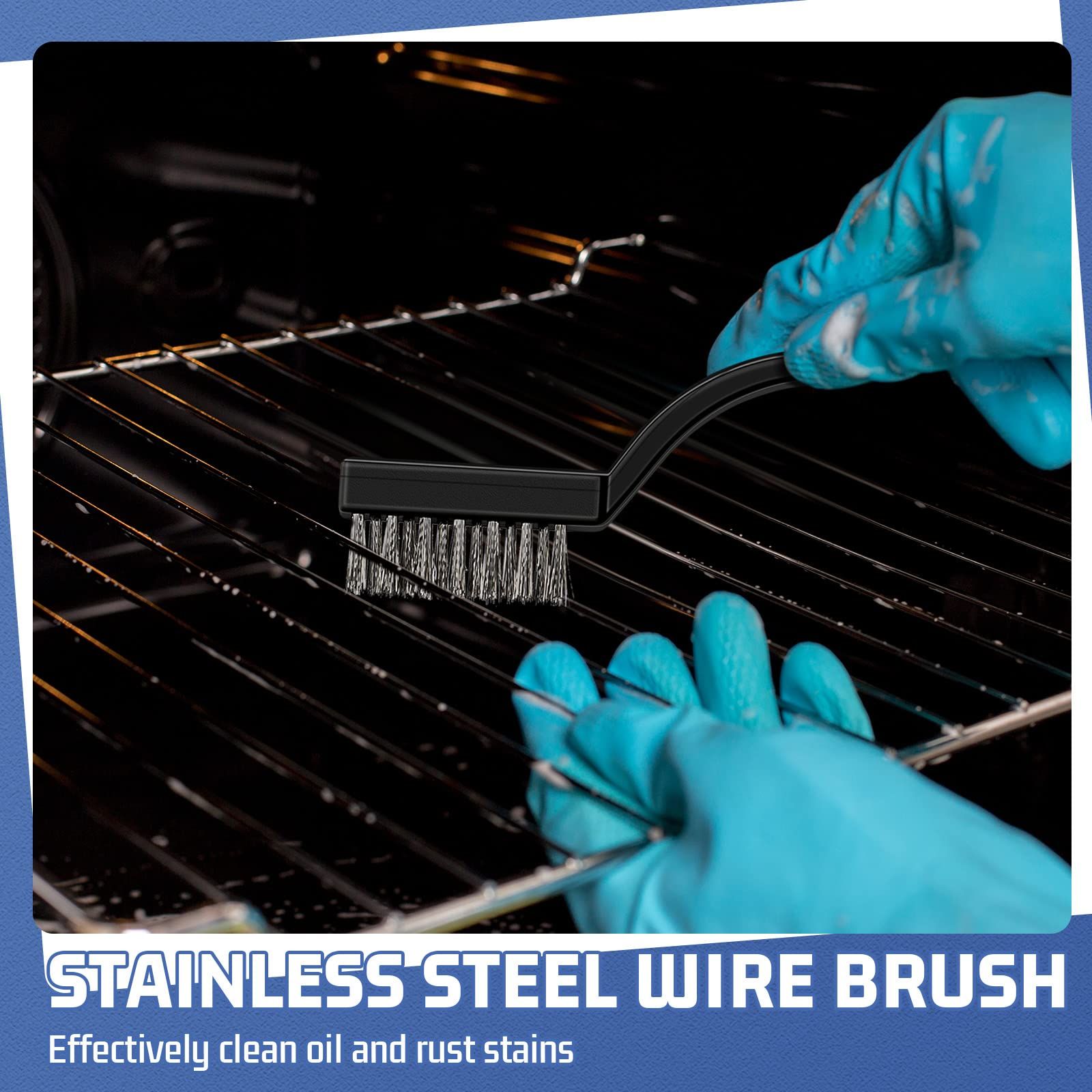 3pcs，Mini Stainless Steel Wire Brush Set for Cleaning Welding Slag Rust view 5