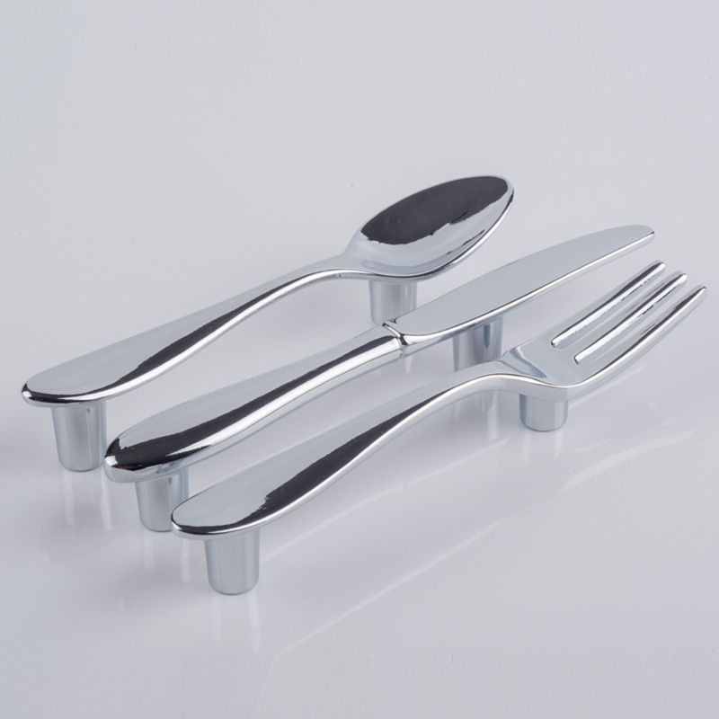 3pcs，Tableware handles, knives, forks, spoons, creative furniture handles view 4