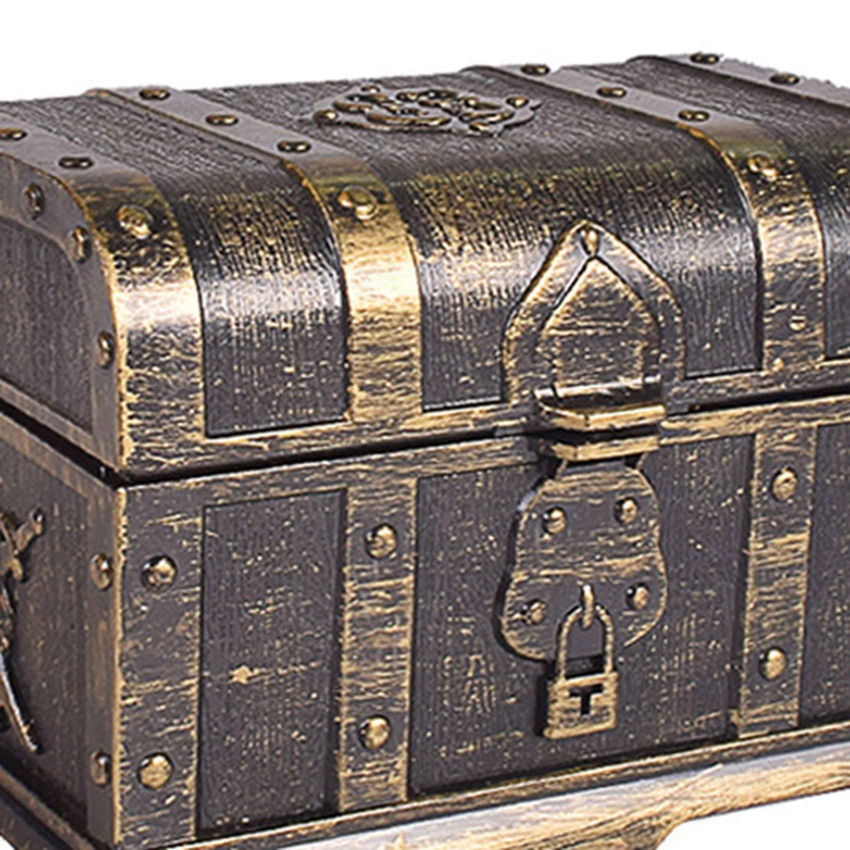 2pcs，Pirate Treasure Chest Treasure Chest Keepsake Jewelry Box Plastic Toy view 2