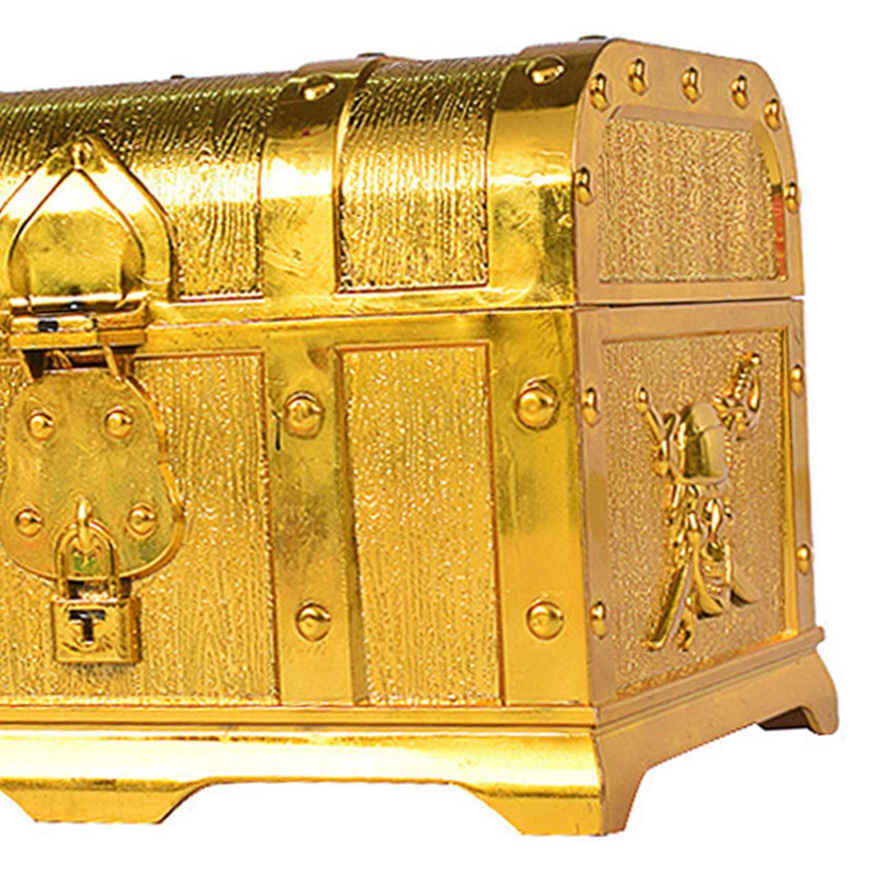 2pcs，Pirate Treasure Chest Treasure Chest Keepsake Jewelry Box Plastic Toy view 3