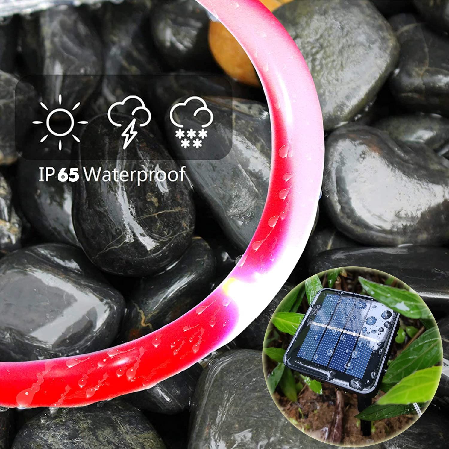 LED solar candy colored tube light outdoor courtyard decoration Christmas view 4