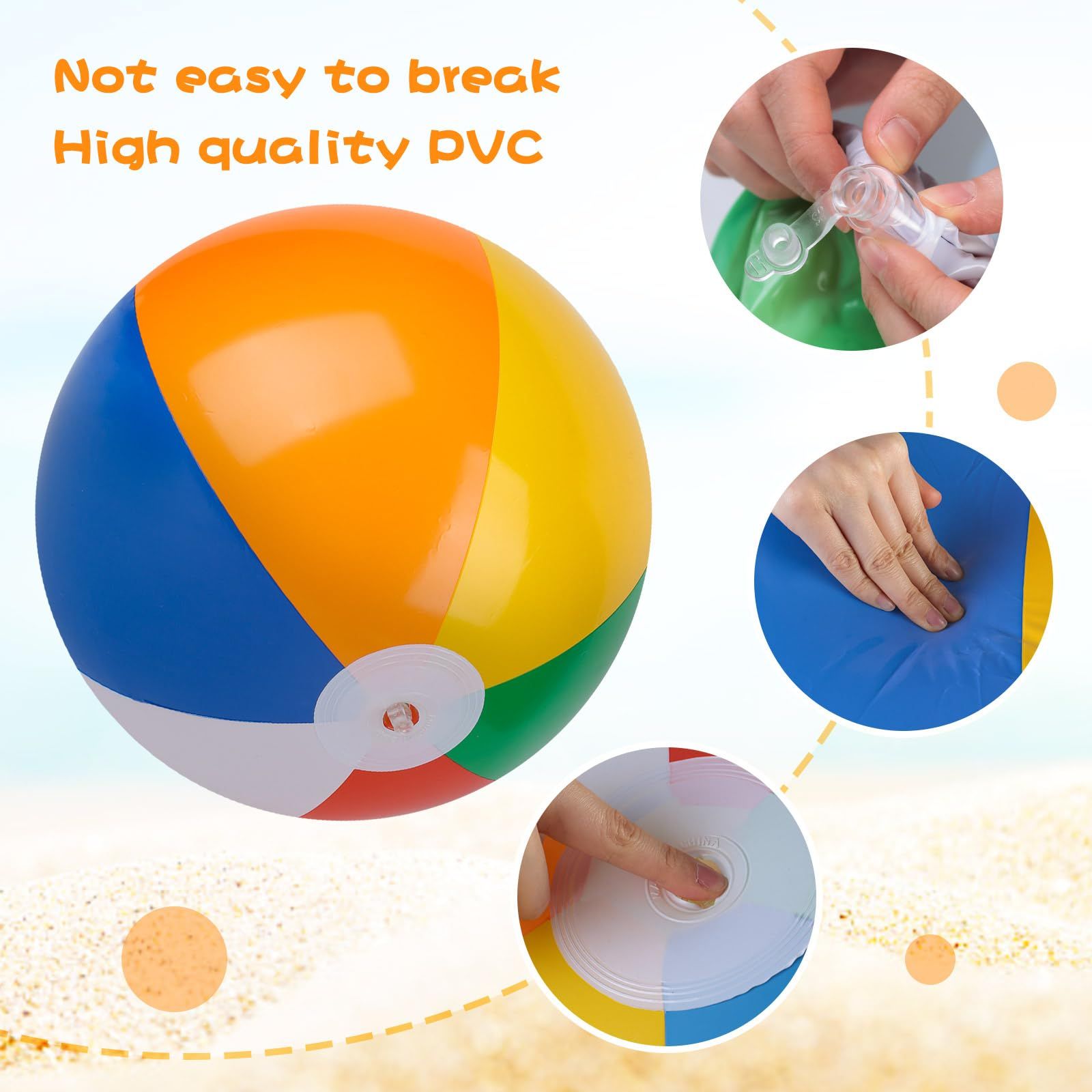 Large Beach Ball Pool Balls for Swimming Pools Giant Inflatable Balls for Kids view 4