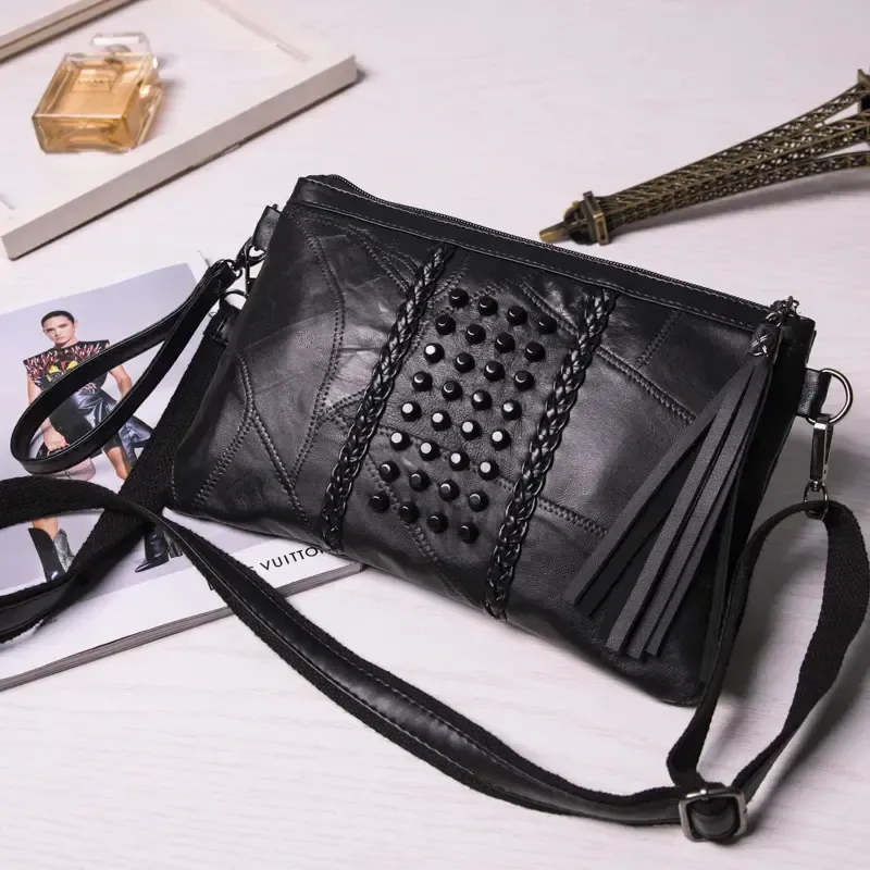 Women's rivet shoulder bag view 3