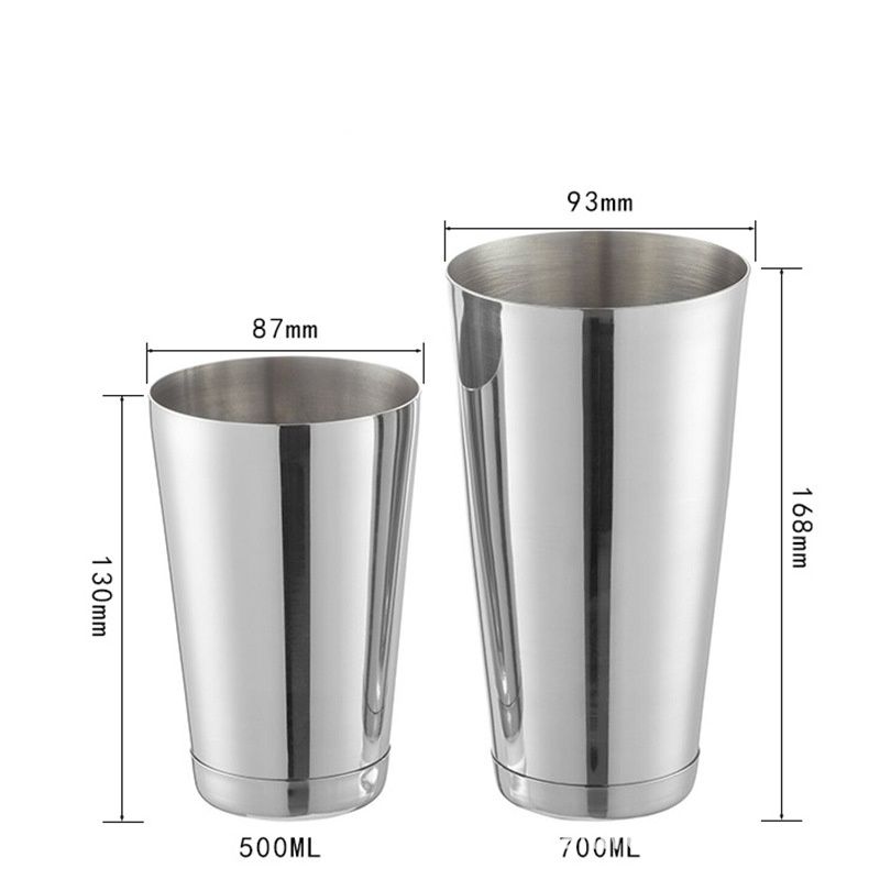 1 set smooth Stainless Steel Commercial Bar Boston Shaker Tin Set - 24.7oz. & view 5