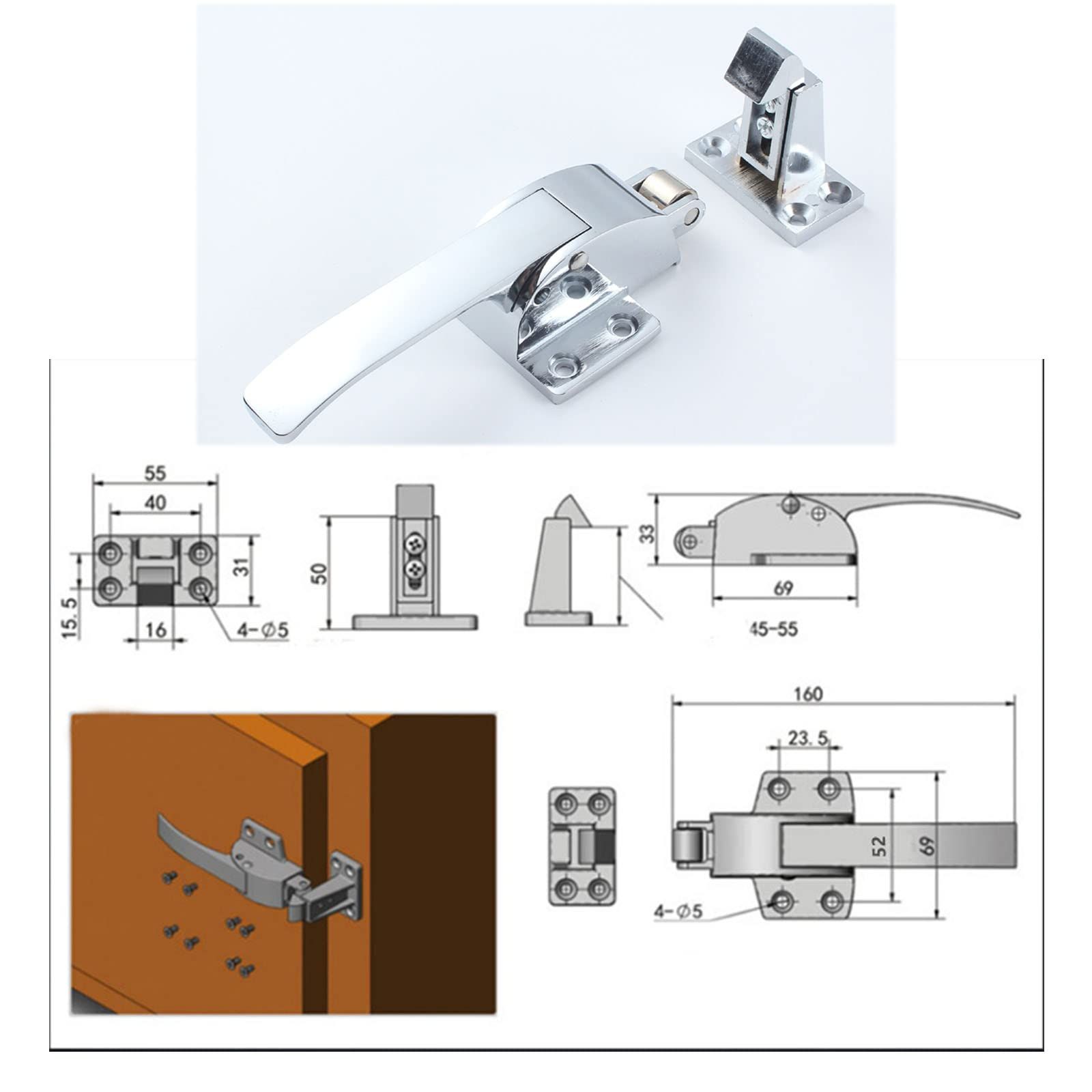 Adjustable Latch Spring Loaded Walk in Freezer Cooler Door Handle Grip Freezer view 5