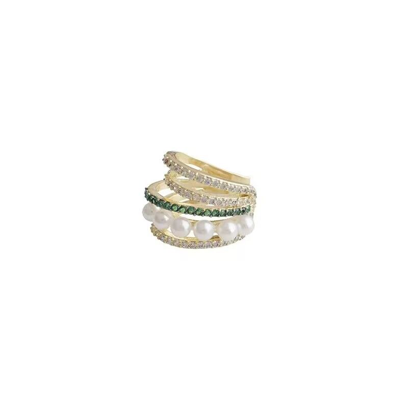 Silver Needle Multilayer Color Ear Hoop Earrings