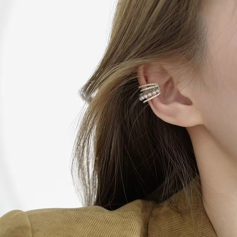 Silver Needle Multilayer Color Ear Hoop Earrings view 4