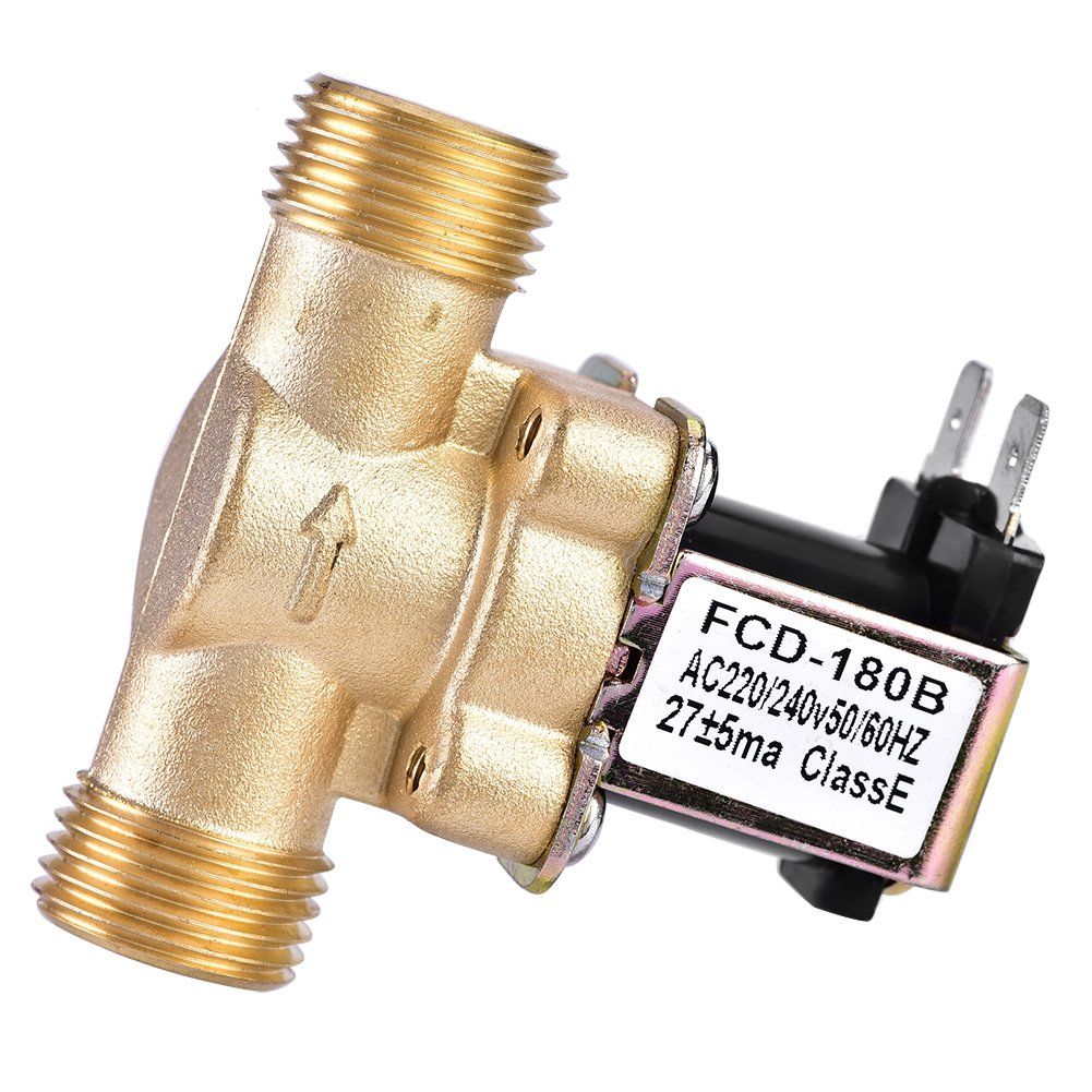 220v Water Valve, NPT Brass Electric Solenoid Valve Normally Closed, Solid