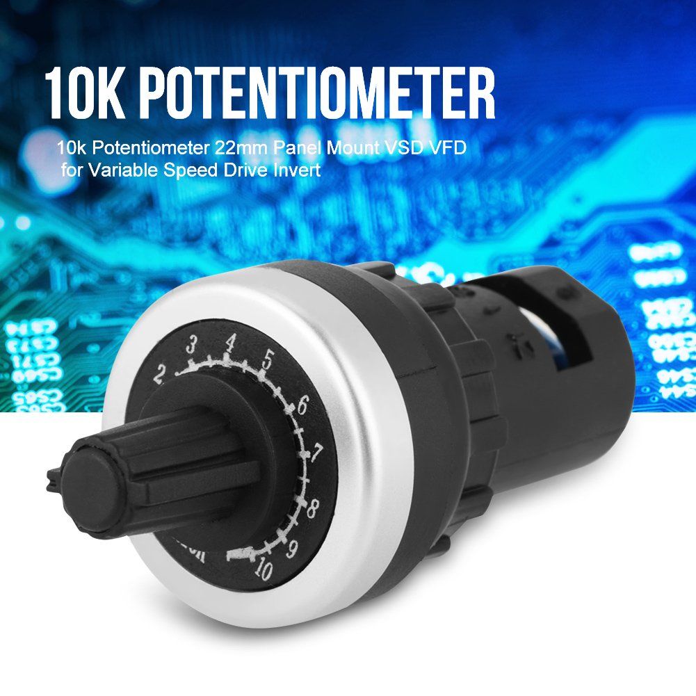 Panel Mount 10K Potentiometer for Variable Speed Drive Invert Resistance view 3