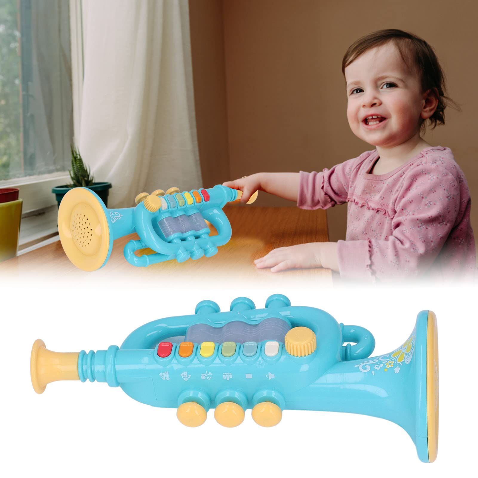 Play Toy Trumpet and Toy Saxophone Set for Kids Safety Tested Dynamic Lighting view 5