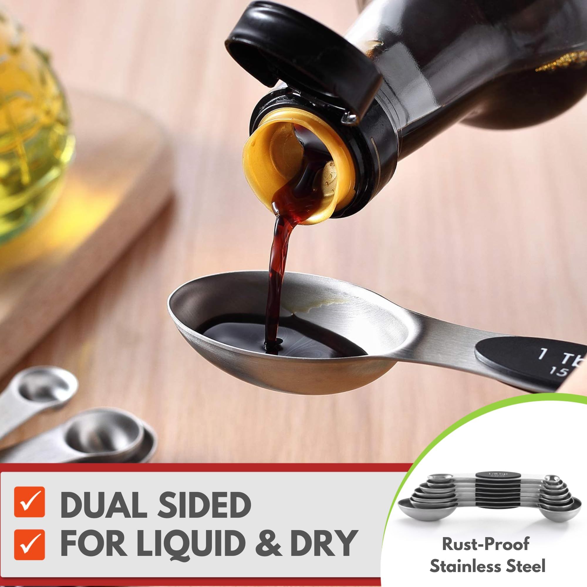 8 pcs Magnetic Measuring Spoons Set with Strong Magnets view 4