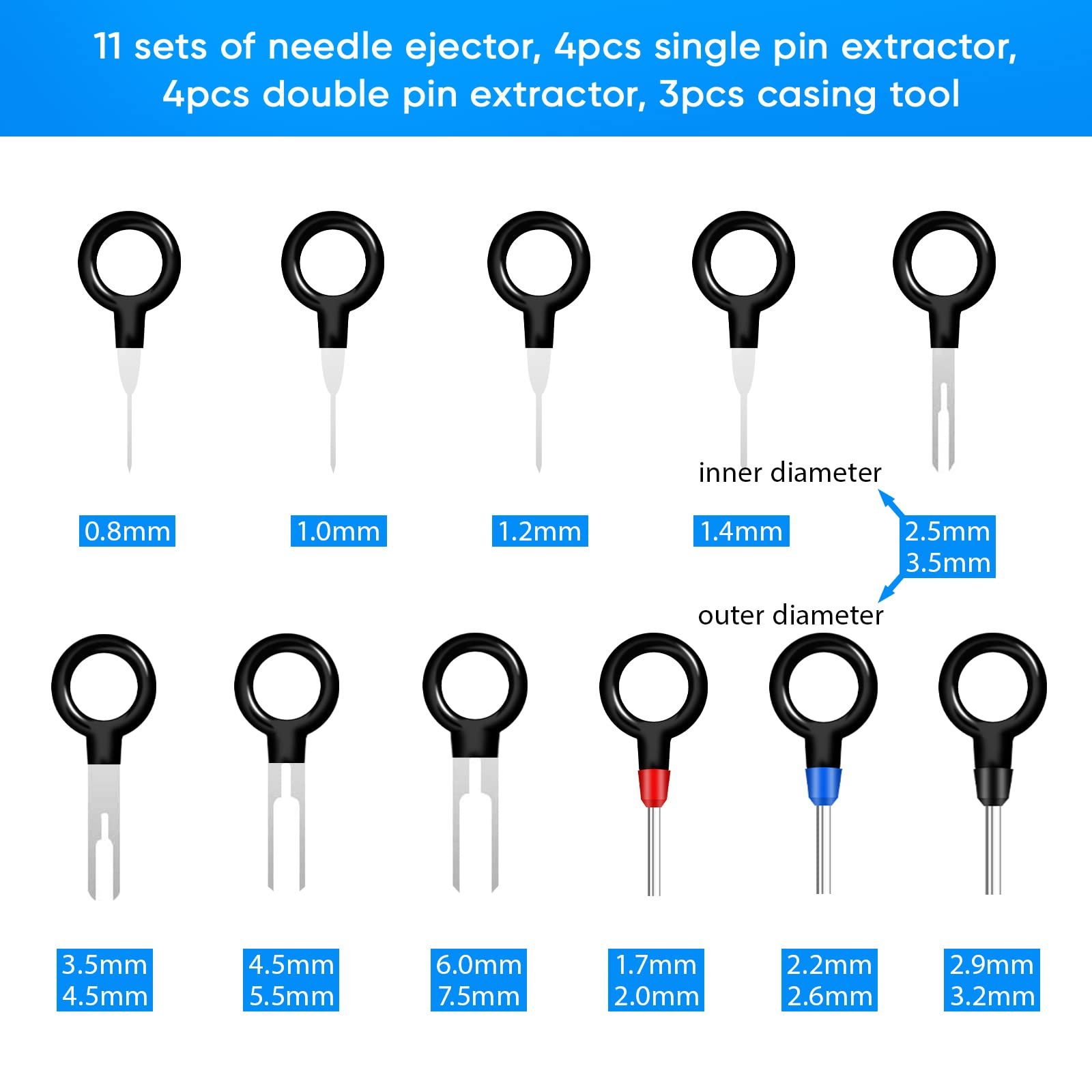 Terminal Removal Tool Kit 82 Pcs Depinning Tool Electrical Connector Pin view 2