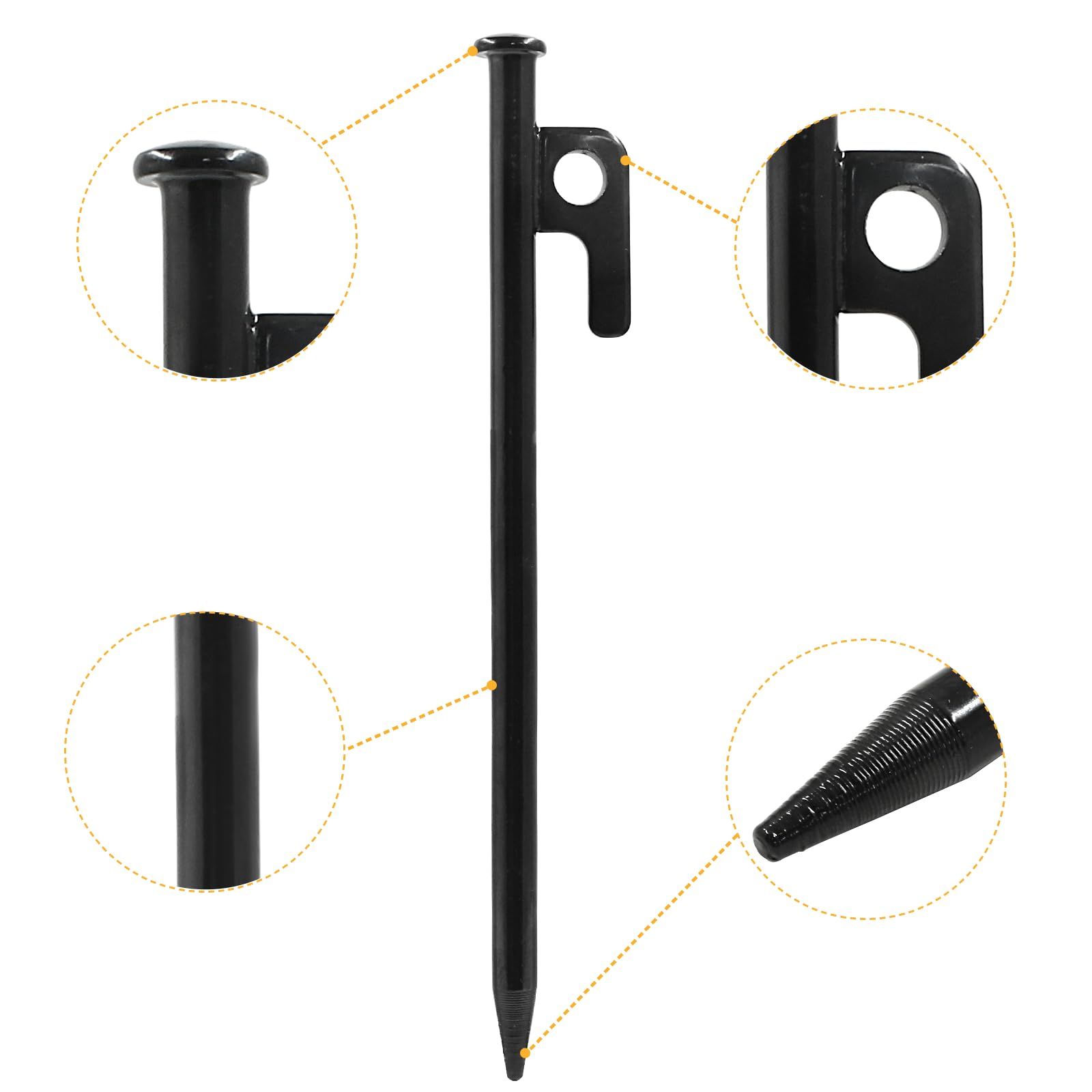 8 Pcs Tent Stakes Heavy Duty view 3