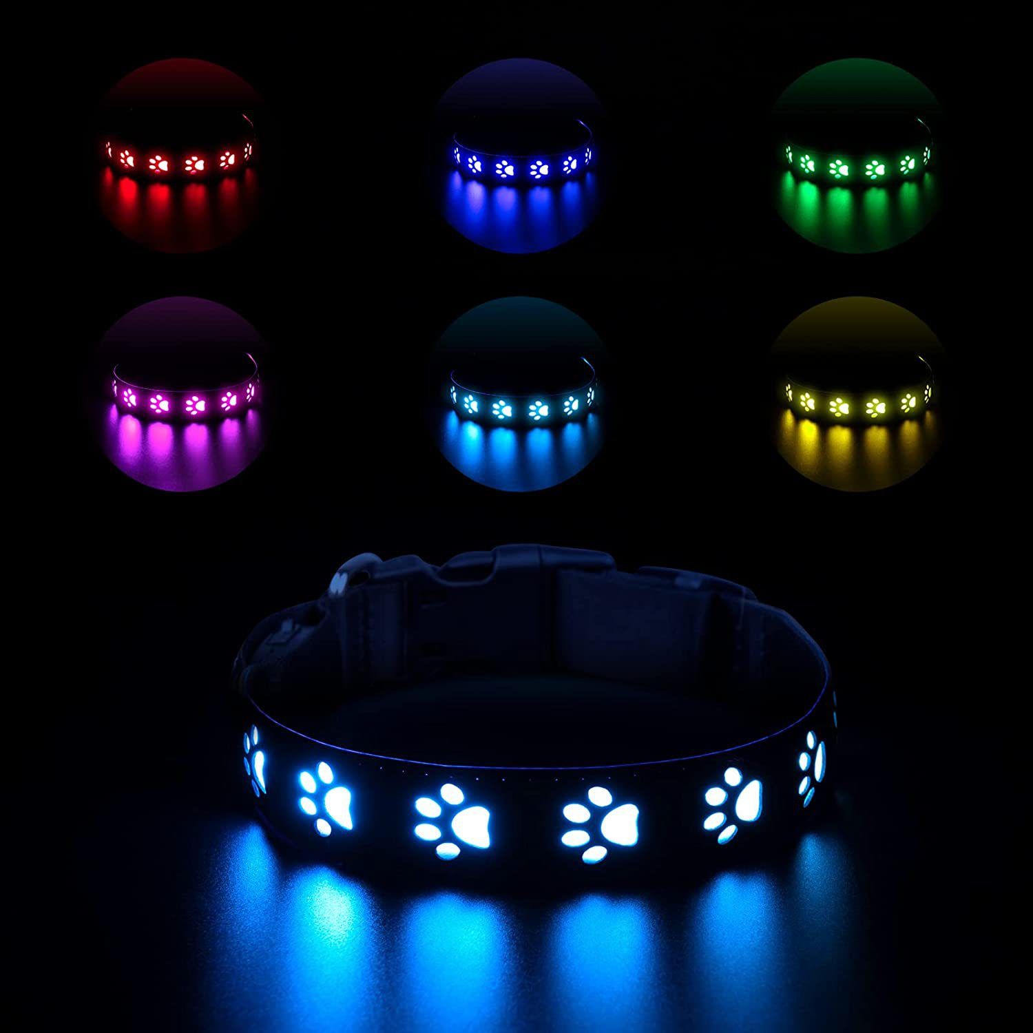 Newest LED Dog Collar, Rechargeable 7 Modes Light Up Collars, Waterproof Dog view 2
