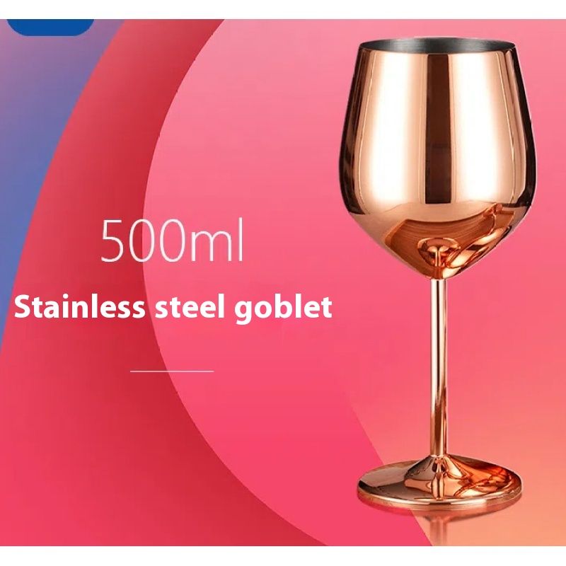Set of 2 Rose Gold Wine Glasses view 2