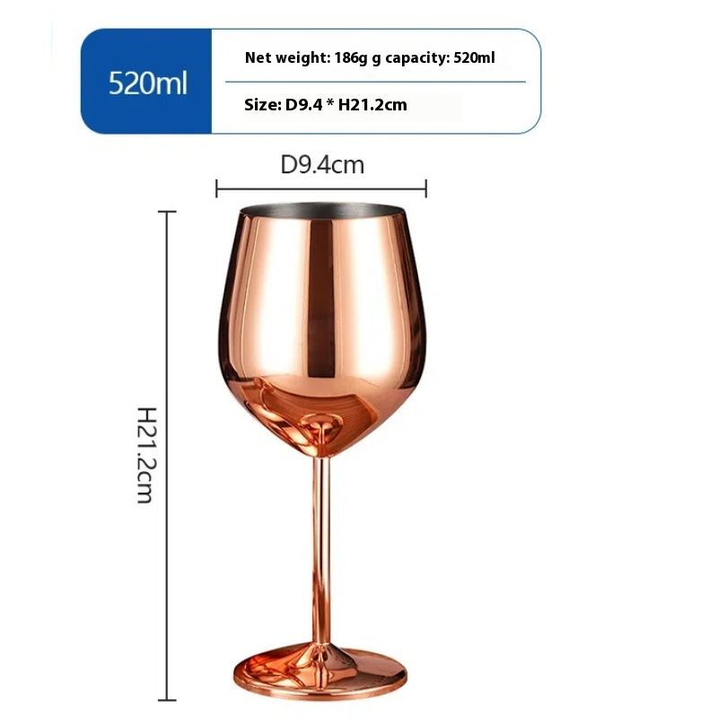 Set of 2 Rose Gold Wine Glasses view 3