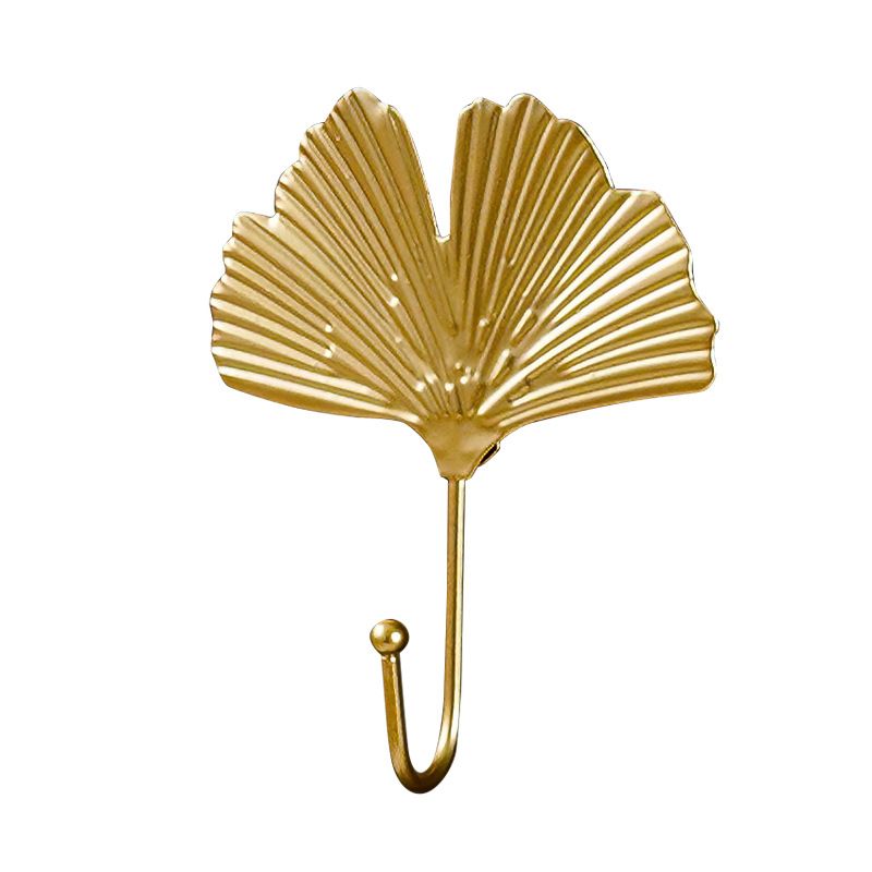 6 different shaped golden hooks Decorative Wall Hooks Gold Leaves Wall Hooks — image 1