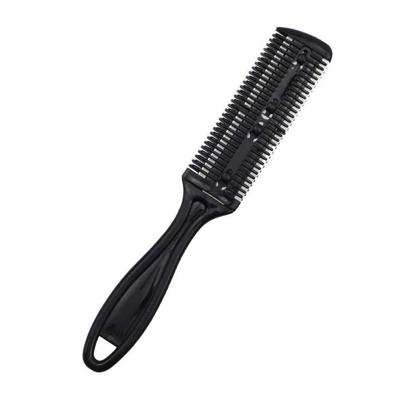 3pcs Black Hair Cutter Comb Double Side Haircut Scissors Metal Blade Razor