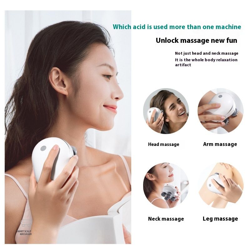 White Electric Scalp Massager view 2