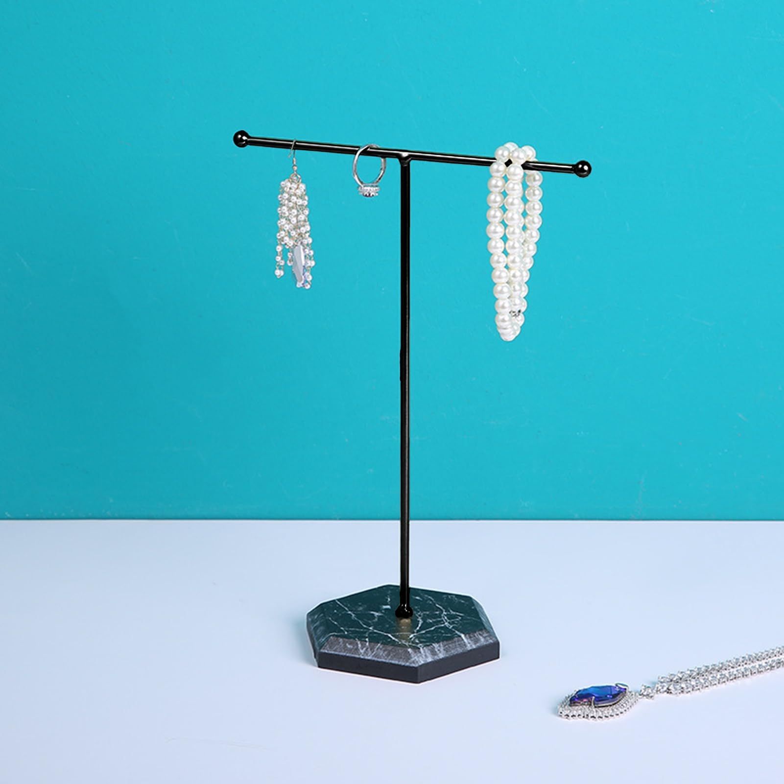 （Only includes shelves）Jewelry Stand Display Necklace Holder Plated Metal view 2