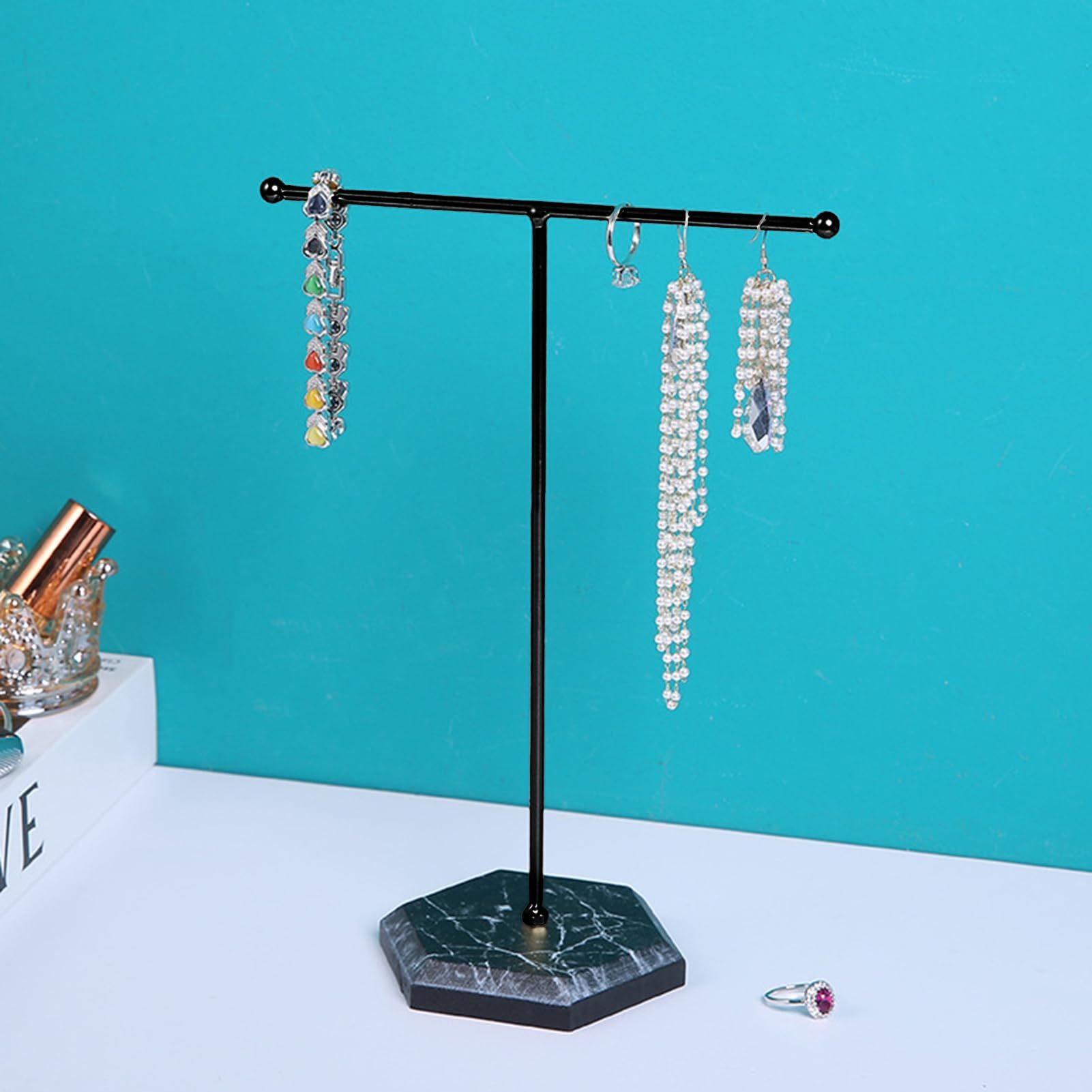 （Only includes shelves）Jewelry Stand Display Necklace Holder Plated Metal view 4