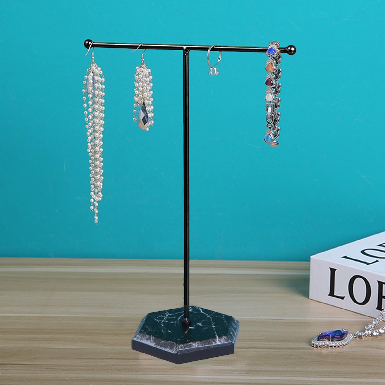 （Only includes shelves）Jewelry Stand Display Necklace Holder Plated Metal view 5