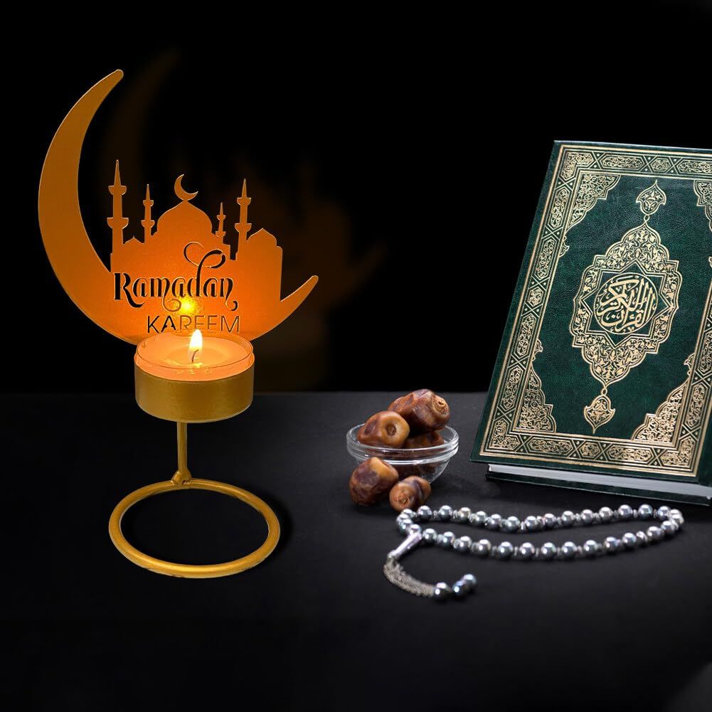Candlestick Holder Eid Mubarak Decoration Ramadan Metal Candlestick Ornaments view 2