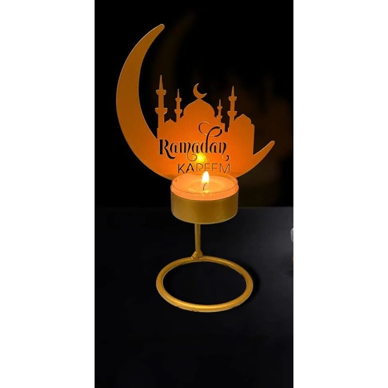 Candlestick Holder Eid Mubarak Decoration Ramadan Metal Candlestick Ornaments view 5
