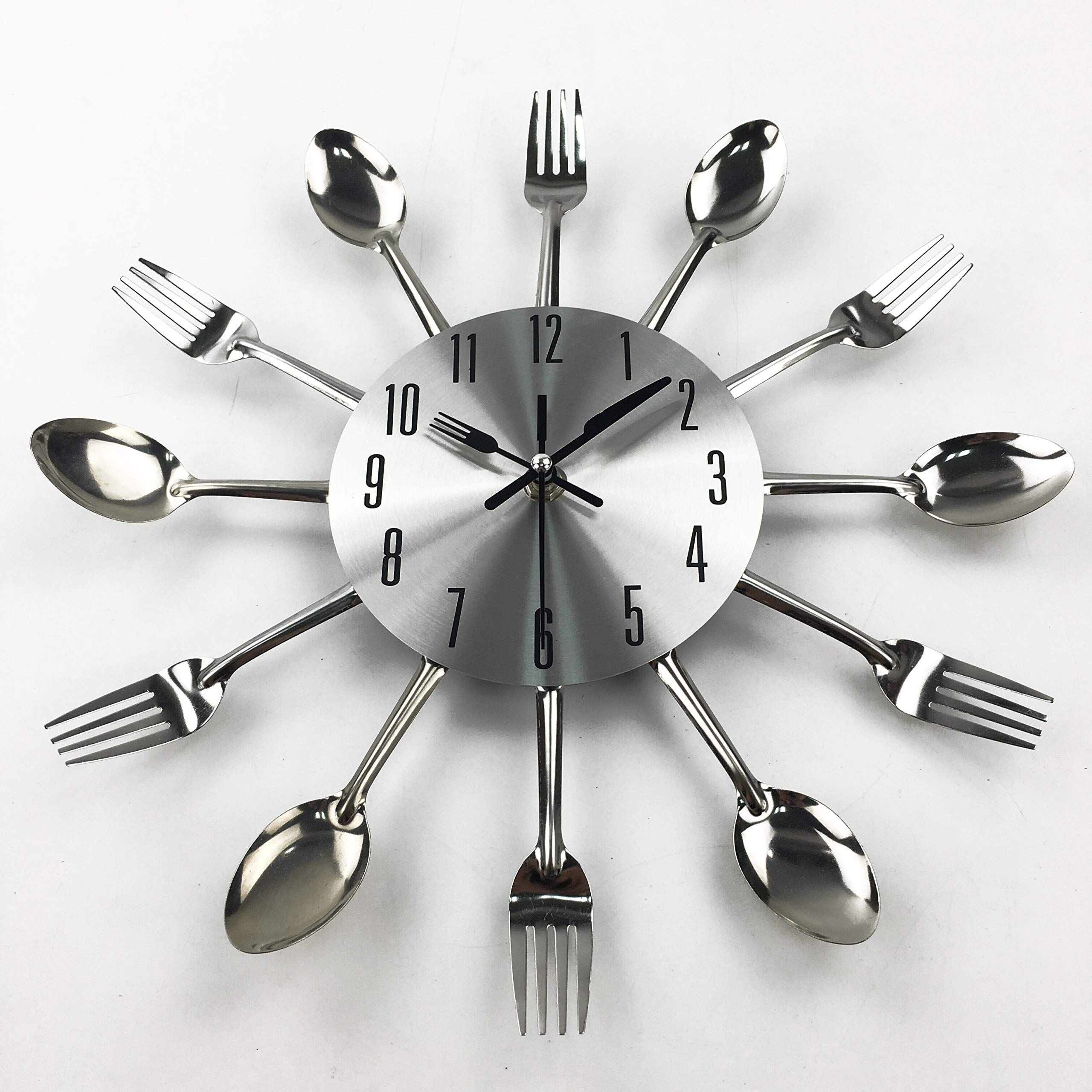 Cutlery Kitchen Wall Clocks with Fork and Spoon Dial view 2