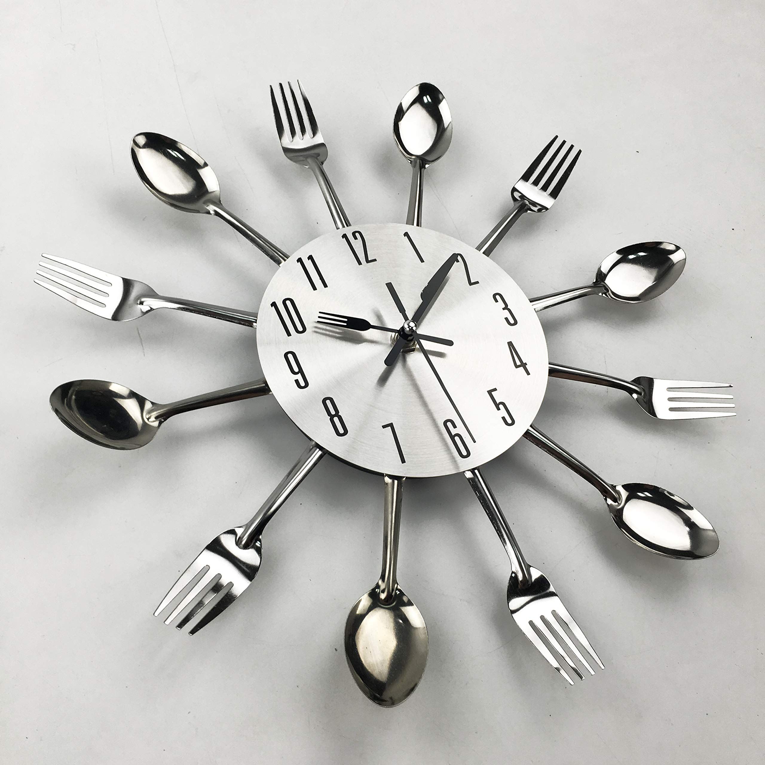 Cutlery Kitchen Wall Clocks with Fork and Spoon Dial view 3